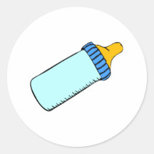Baby Bottle Round Stickers
