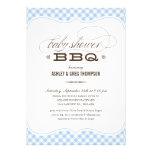Baby-Dusche GRILLEN Einladungen - blauer Tabellen-