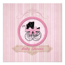 Baby-Duschen-Shabby Chic-Rosa-Einladung