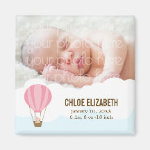 Baby eine in den Ballon-Baby-Geburts-Mitteilungen Magnete