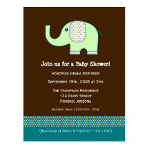 Baby-Elefant-Babyparty-Einladung Postkarte