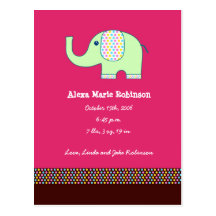 Baby-Elefant-Mitteilung Postkarte