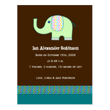 Baby-Elefant-Mitteilung Postkarten