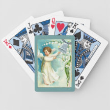Baby-Engel mit blauer Bell Poker Karten