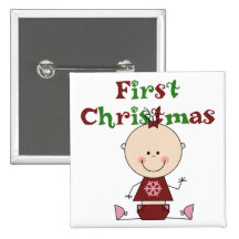 Baby-erste Weihnachtst-shirts und -geschenke Anstecknadel