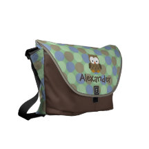 Baby-Eulen-Blau und Brown-Name-Windel-Tasche Kurier Tasche