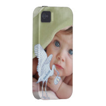 Baby-Foto-Baby-Blau-Storch iPhone iPhone 4 Hülle