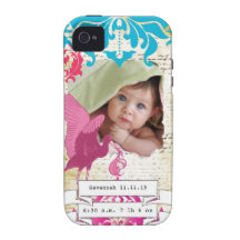 Baby-Foto-Baby-Notfall-Damast brannte Rand iPhone iPhone 4 Hüllen