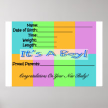 Baby-Geburts-Mitteilungs-Entwurf Plakate