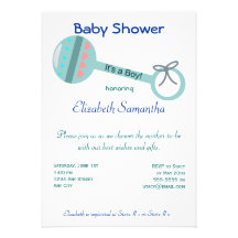 Baby-Geklapper-Blau-Babyparty Ankündigungen