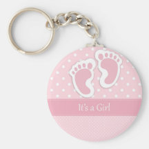 Baby Girl Footprints Adorable Key Chains