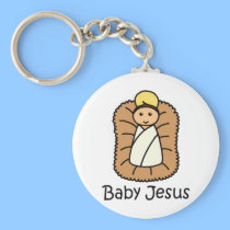 Baby Jesus in einer Krippe schlüsselanhänger