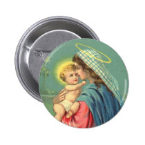 Baby Jesus und Jungfrau-Mary-Knopf buttons