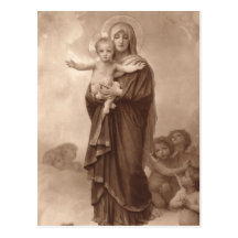 Baby Jesus und Mutter Mary Postkarte