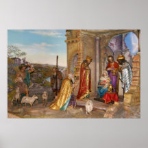 Baby Jesus von Nazaret in der Bethlehem-Krippe Plakat