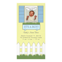 Baby-Jungen-Fenster-Fotokarte