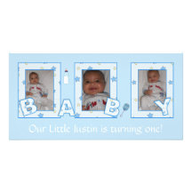Baby-Jungen-Geburtstags-Fotokarte