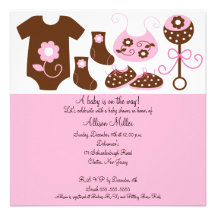 Baby-Kleidungs-Mädchen-Babyparty-Einladung