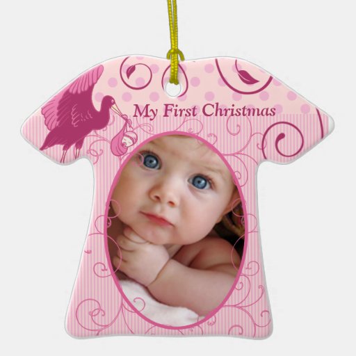 Baby-kleine T-Stück Foto-Verzierung mit Geburts-No Weihnachtsornament