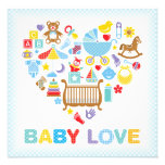 Baby Love Heart Boy Shower Invitation einladungen
