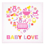 Baby Love Heart Girl Shower Invitation einladungen