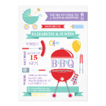 Baby-neutrale Person - moderne GRILLEN Duschen-Ein einladungen