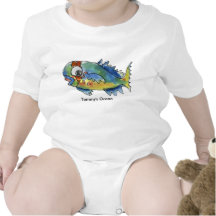 Baby-personalisierte Säuglings-Papageien-Fische Strampelanzüge