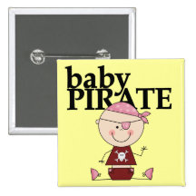 Baby-Pirat - Mädchen-T-Shirts und Geschenke Anstecknadelbutton