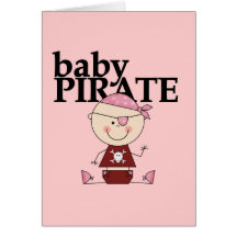 Baby-Pirat - Mädchen-T-Shirts und Geschenke Grußkarte