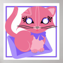Baby Rosie Toon Miezekatze-Kätzchen-Druck Poster