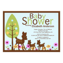 Baby-Rotwild PAART mehrfache Babyparty-Einladung