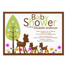 Baby-Rotwild PAART mehrfache Babyparty-Einladung