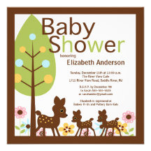 Baby-Rotwild PAART mehrfache Babyparty-Einladung