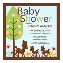 Baby-Rotwild PAART mehrfache Babyparty-Einladung