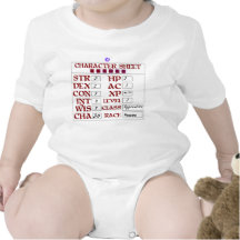 Baby RPG-Charakter-Blatt des Niveau-1 menschliches Shirt