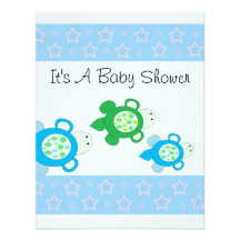 Baby-Schildkröte-Babyparty Individuelle Einladungskarte