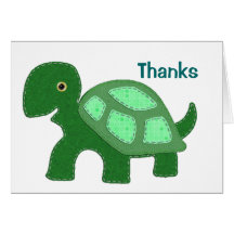 Baby-Schildkröteapplique-Grün-Dank Karten