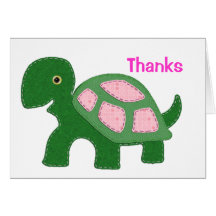 Baby-SchildkröteApplique PinkThanks Karte