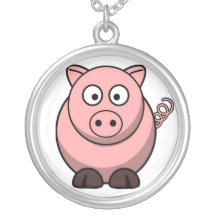 Baby-Schwein-Cartoon-Halskette