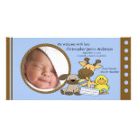Baby spielt FOTO Geburts-Mitteilung Photogrußkarten