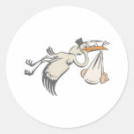 Baby Storch Klapperstorch stork Runder Aufkleber