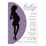 Baby-Stoß-Silhouette laden ein [lila] Individuelle Einladungen