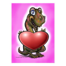 Baby T-Rex Herz-Karte Personalisierte Ankündigung