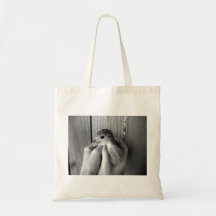 baby turkey bw in hands tote bag