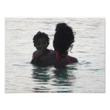 Baby- und Mutter-Silhouette Kunst Foto