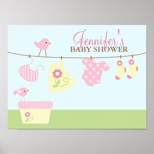Baby-Wäscherei-Babyparty-Willkommensschild Posterdrucke