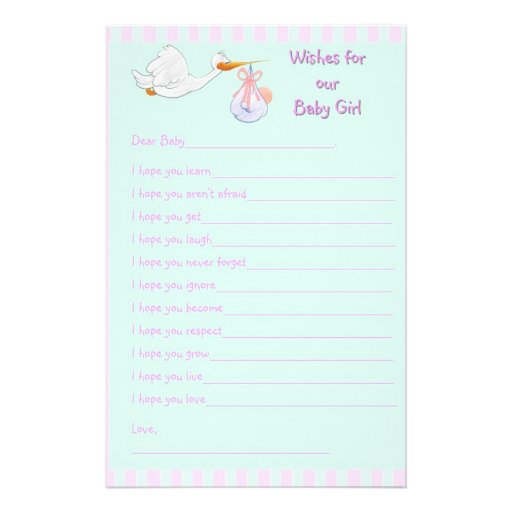 Babyparty-Andenken - Wünsche für Baby Individuelle Druckpapiere