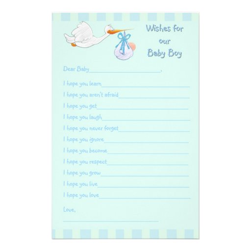 Babyparty-Andenken - Wünsche für Baby Büropapier