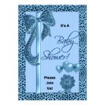 Babyparty-Einladungs-blauer Gepard-Druck