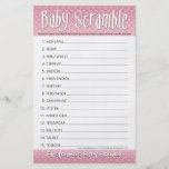 Babyparty-Spiel - Baby-Wort-Jagd Flyer